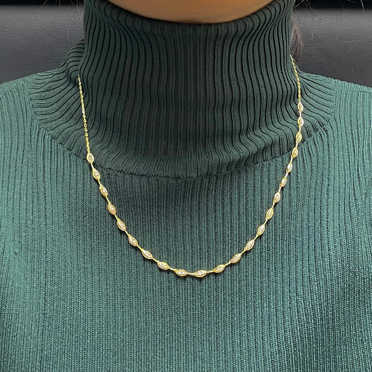 Marquise Diamond Cluster Necklace