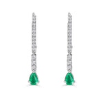 Emerald and Diamond Dangle Earrings