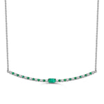 Emerald and Diamond Bar Necklace
