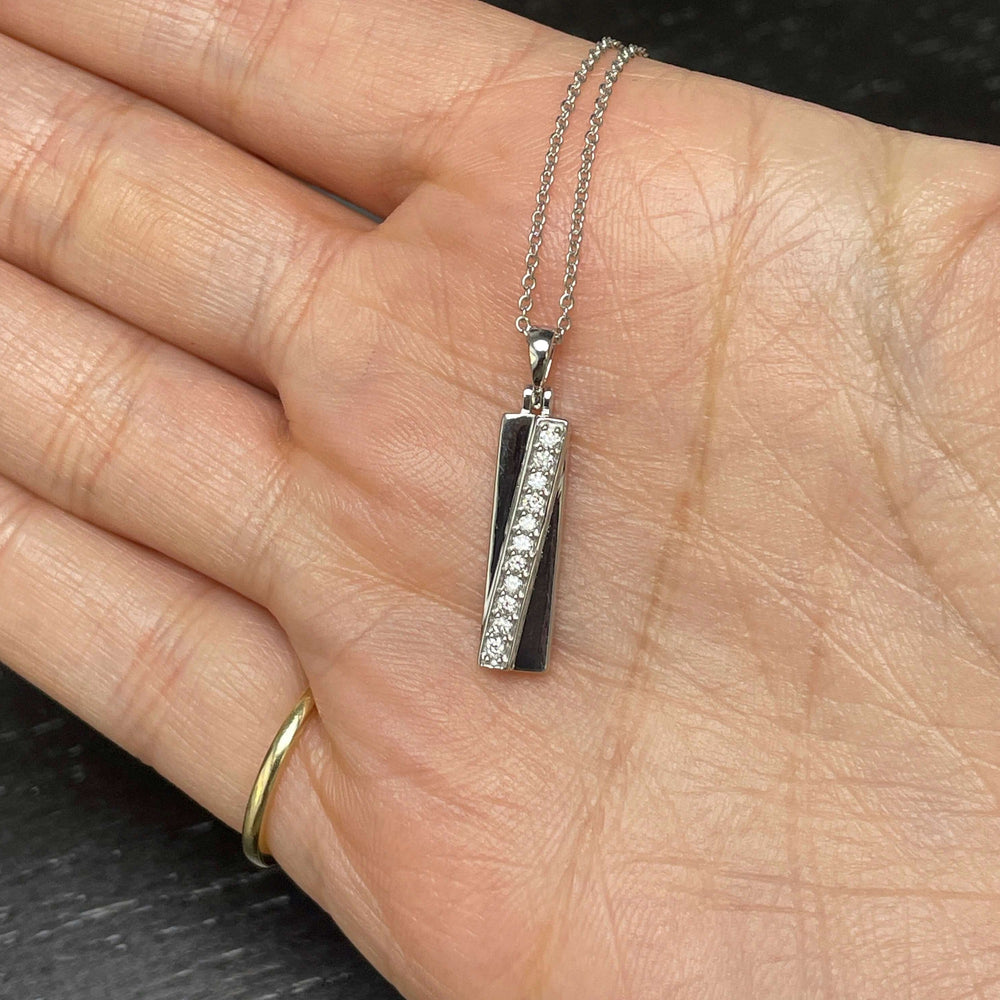 Diamond Diagonal Tag Pendant-2