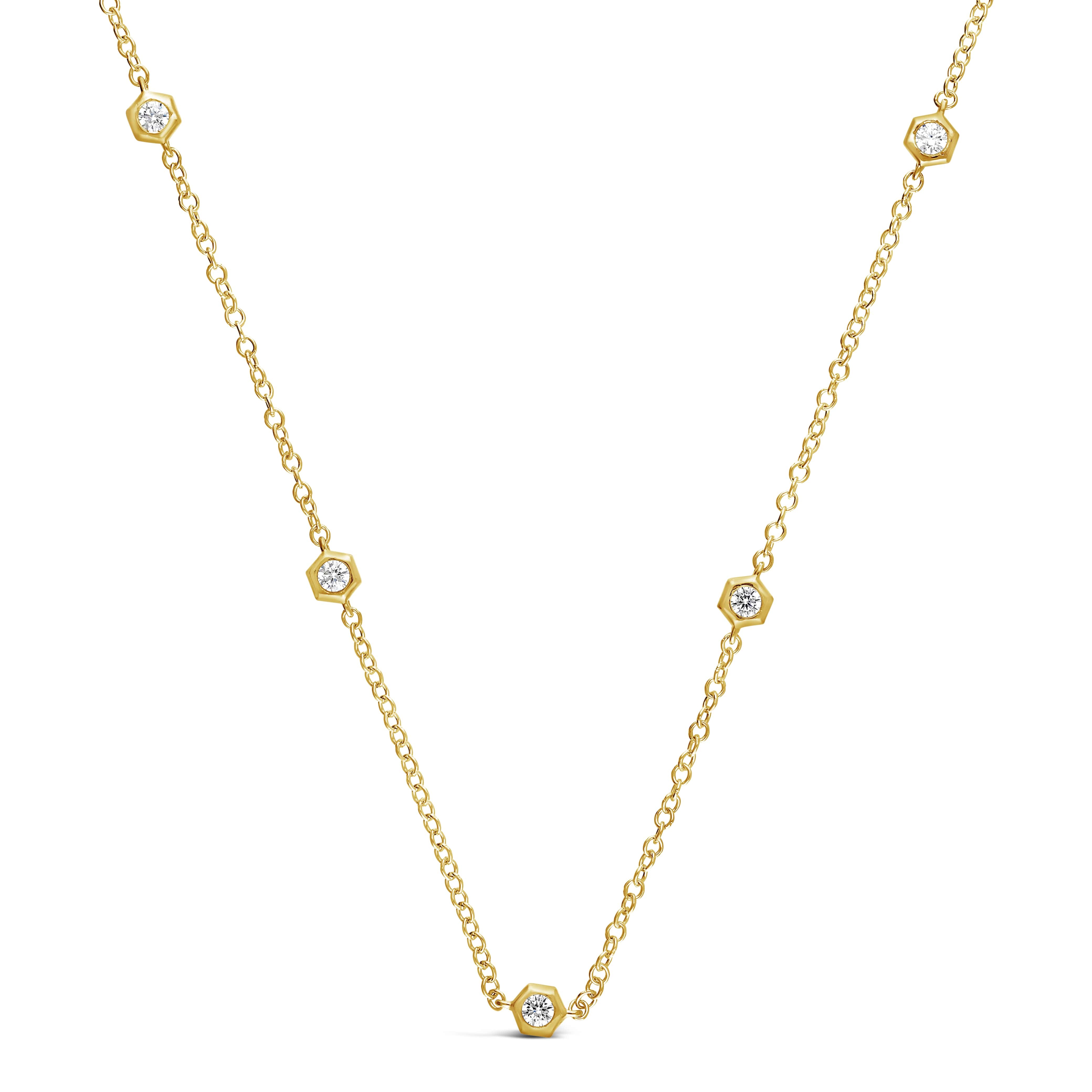 Honeycomb Diamond Station Necklace
