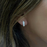 Diamond V Shape Gold Huggie Earrings