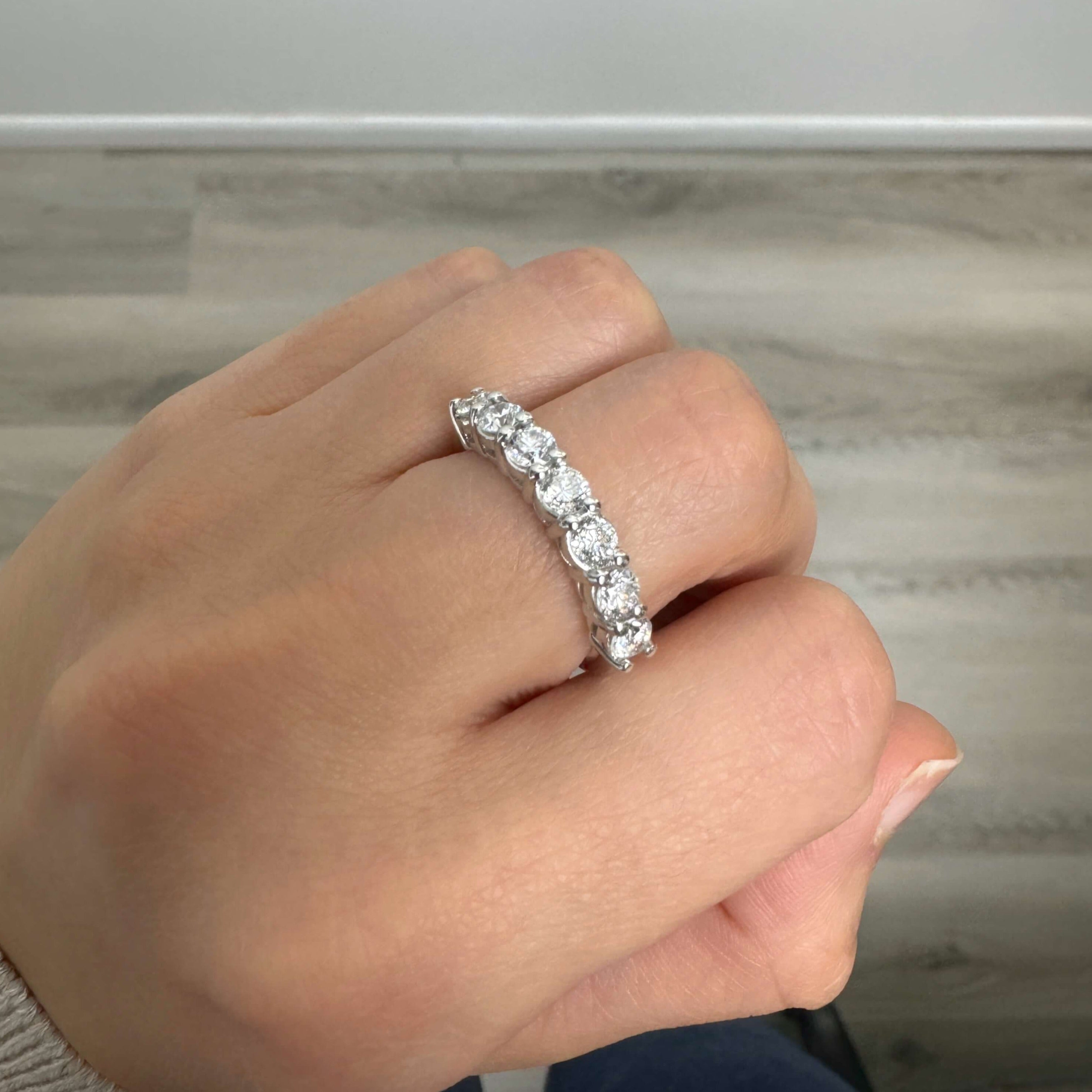 Lab Grown Diamond 7 Stone Half Eternity Ring