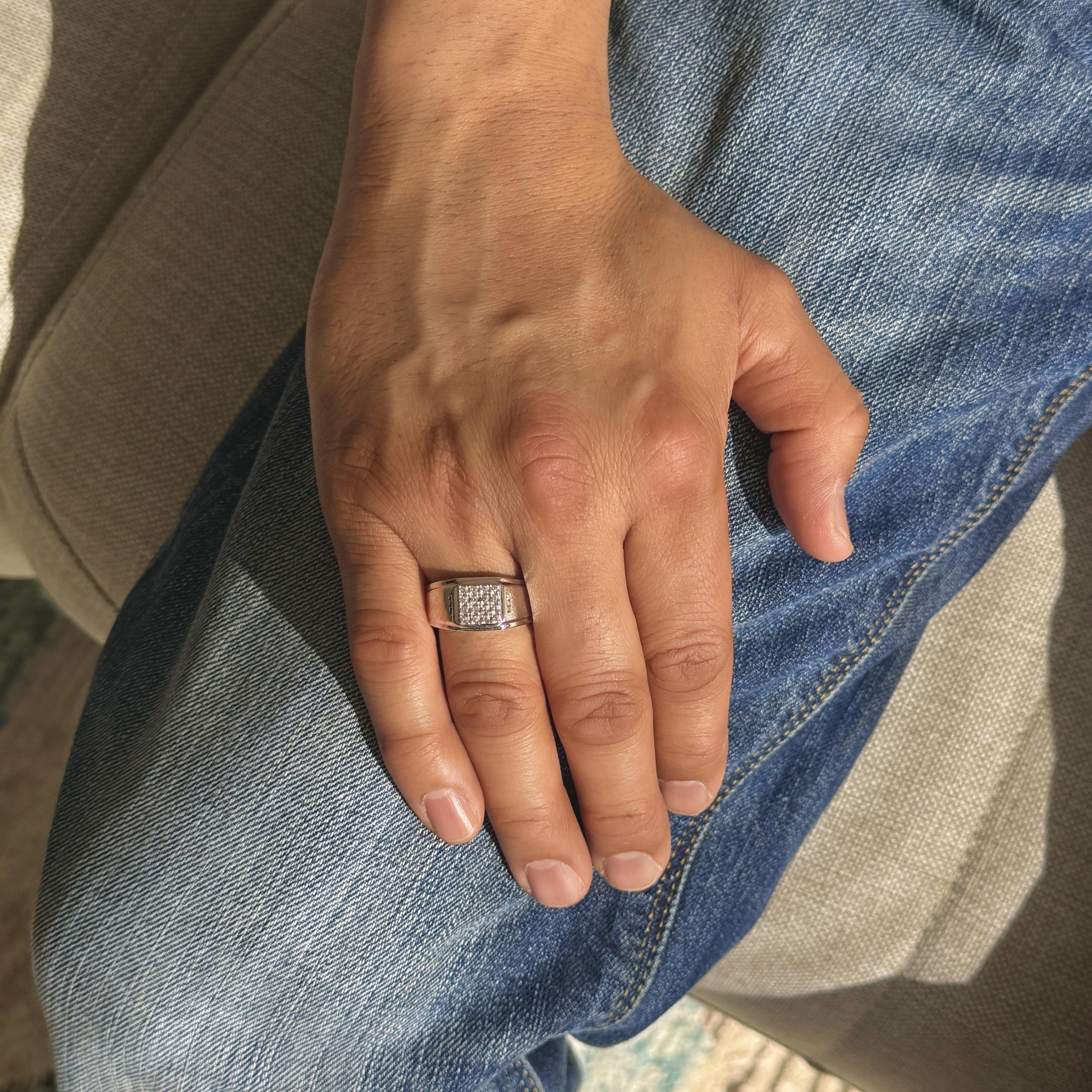 Classic Mens Diamond Gold Ring