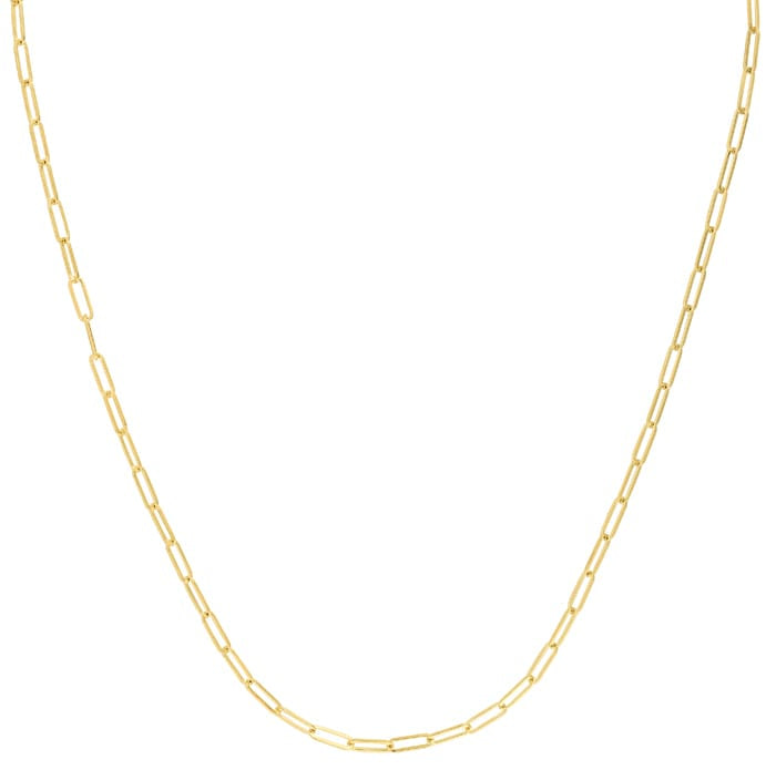 14K Yellow Gold Paperclip Chain Bracelet