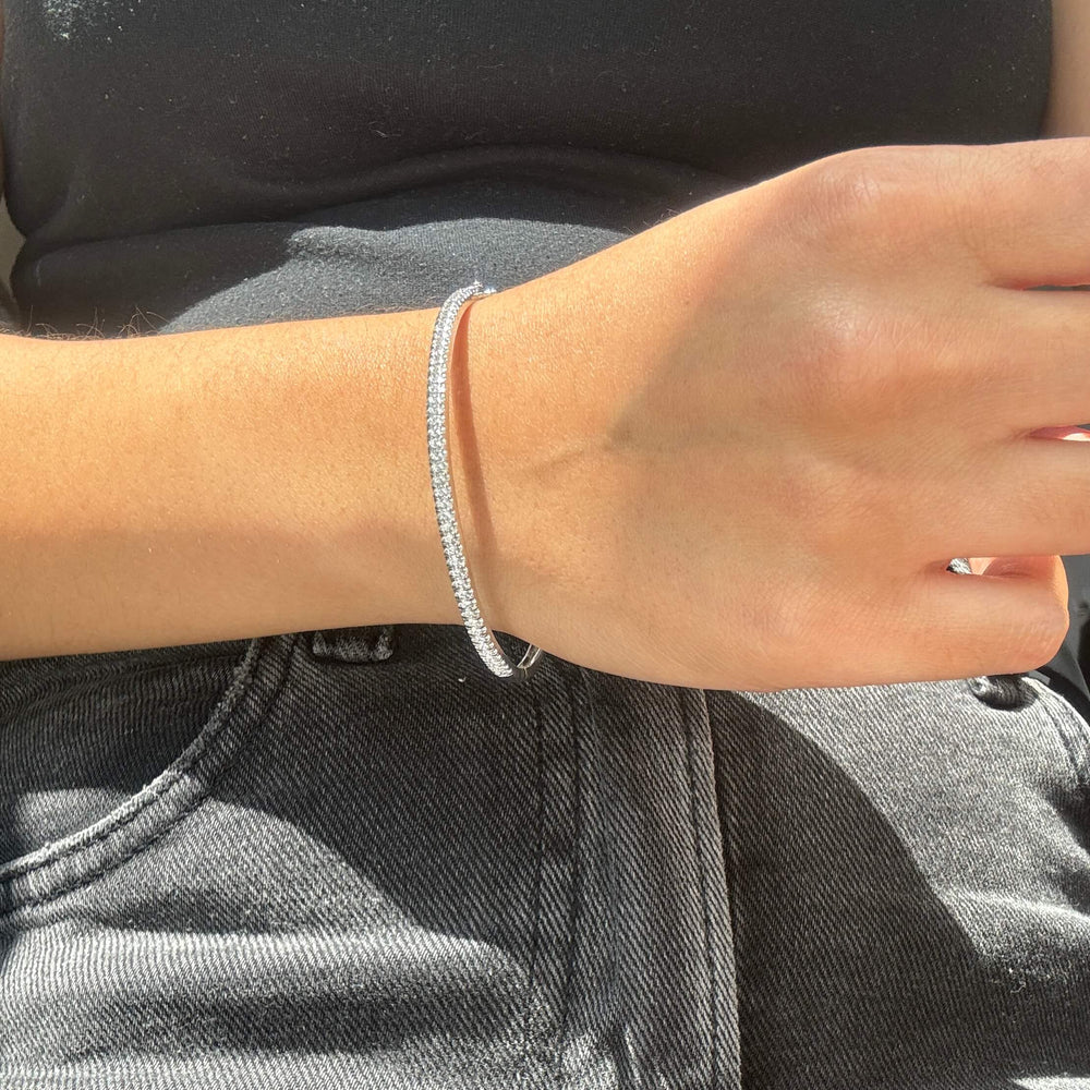 Cz and Silver Bangle-2