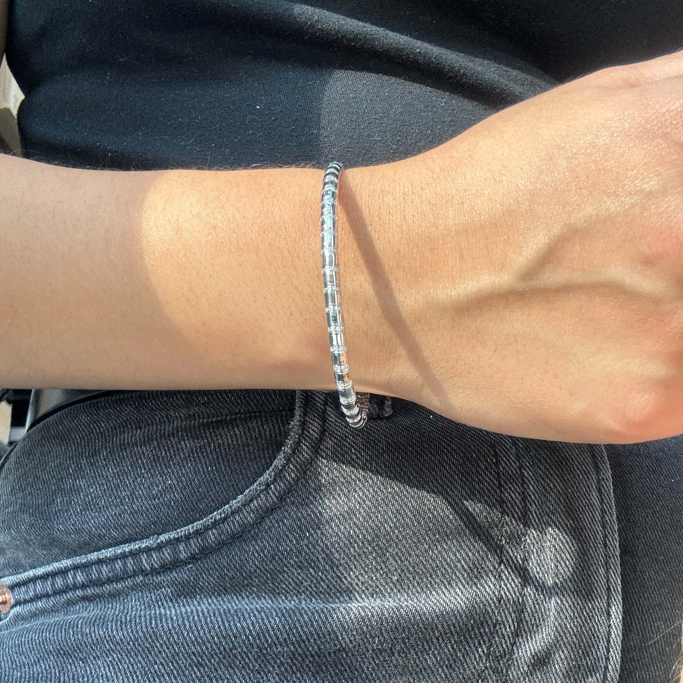 CZ and Sterling Silver Bangle