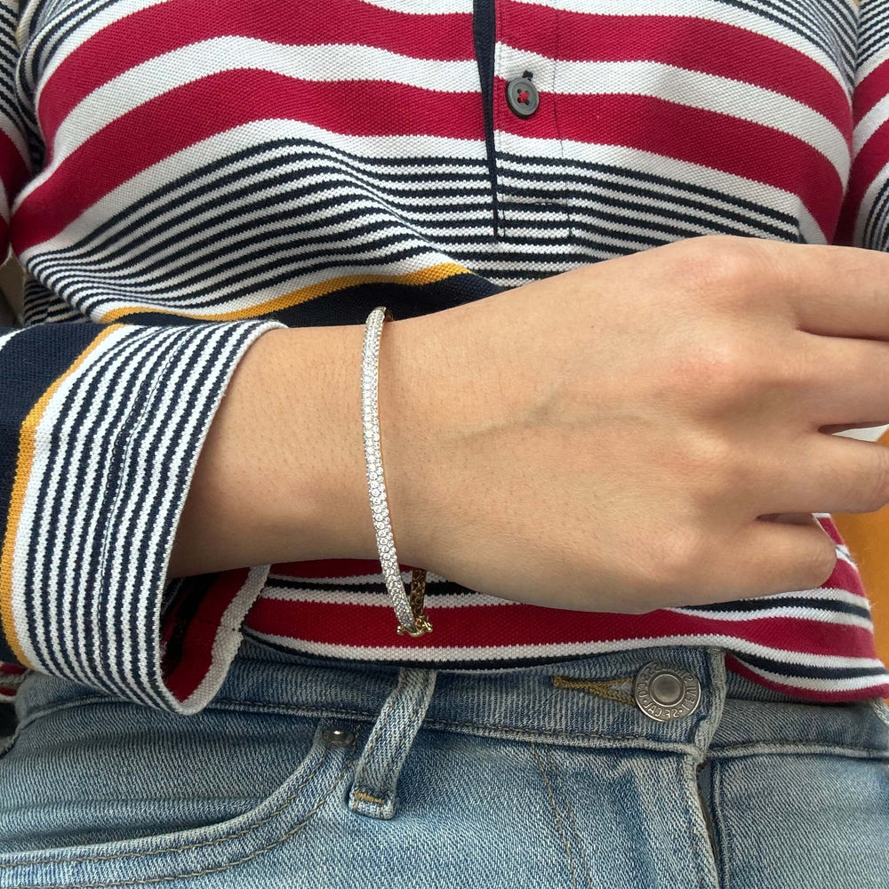 Three Row Cz Bangle-2
