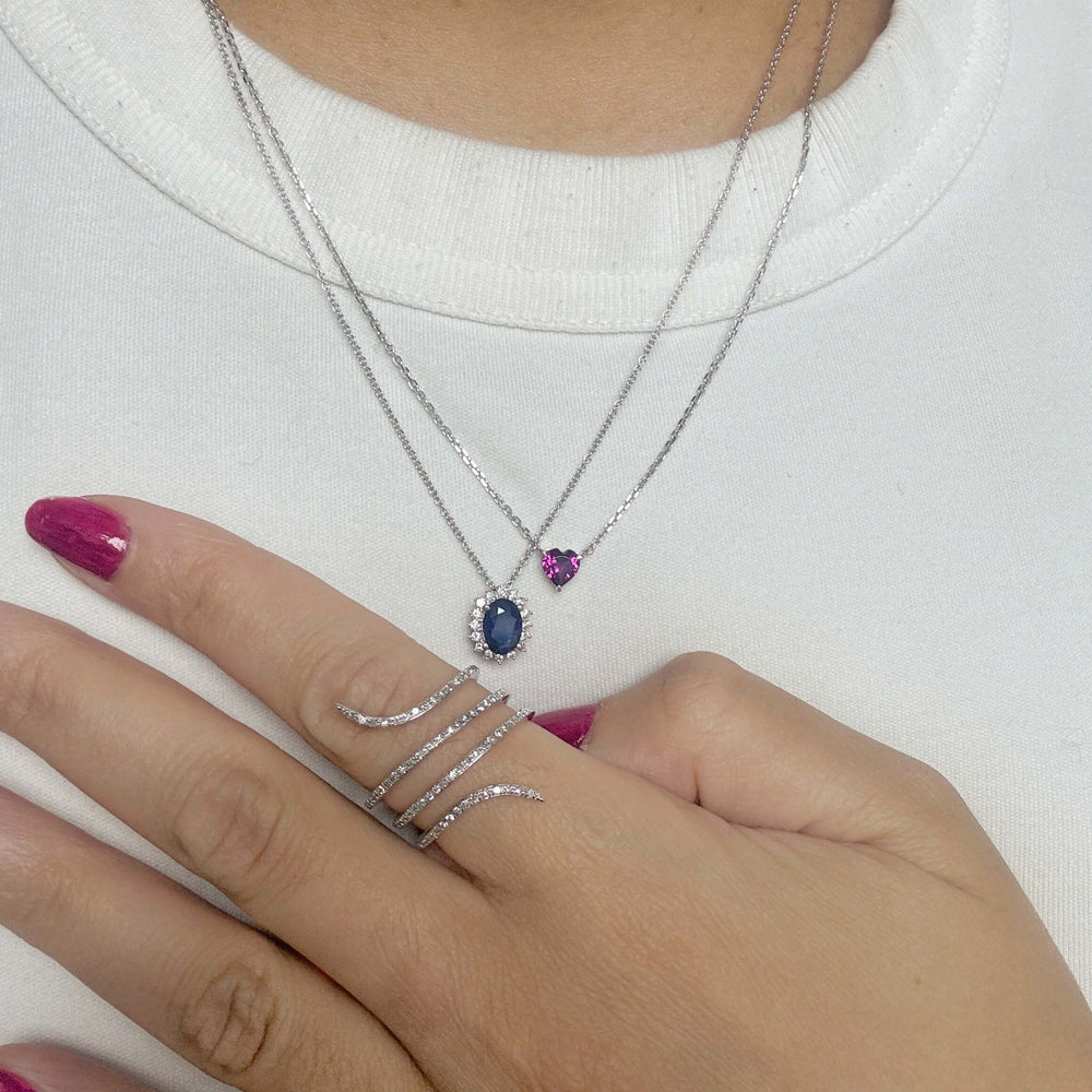 Rhodolite Garnet Heart Solitaire Pendant-2