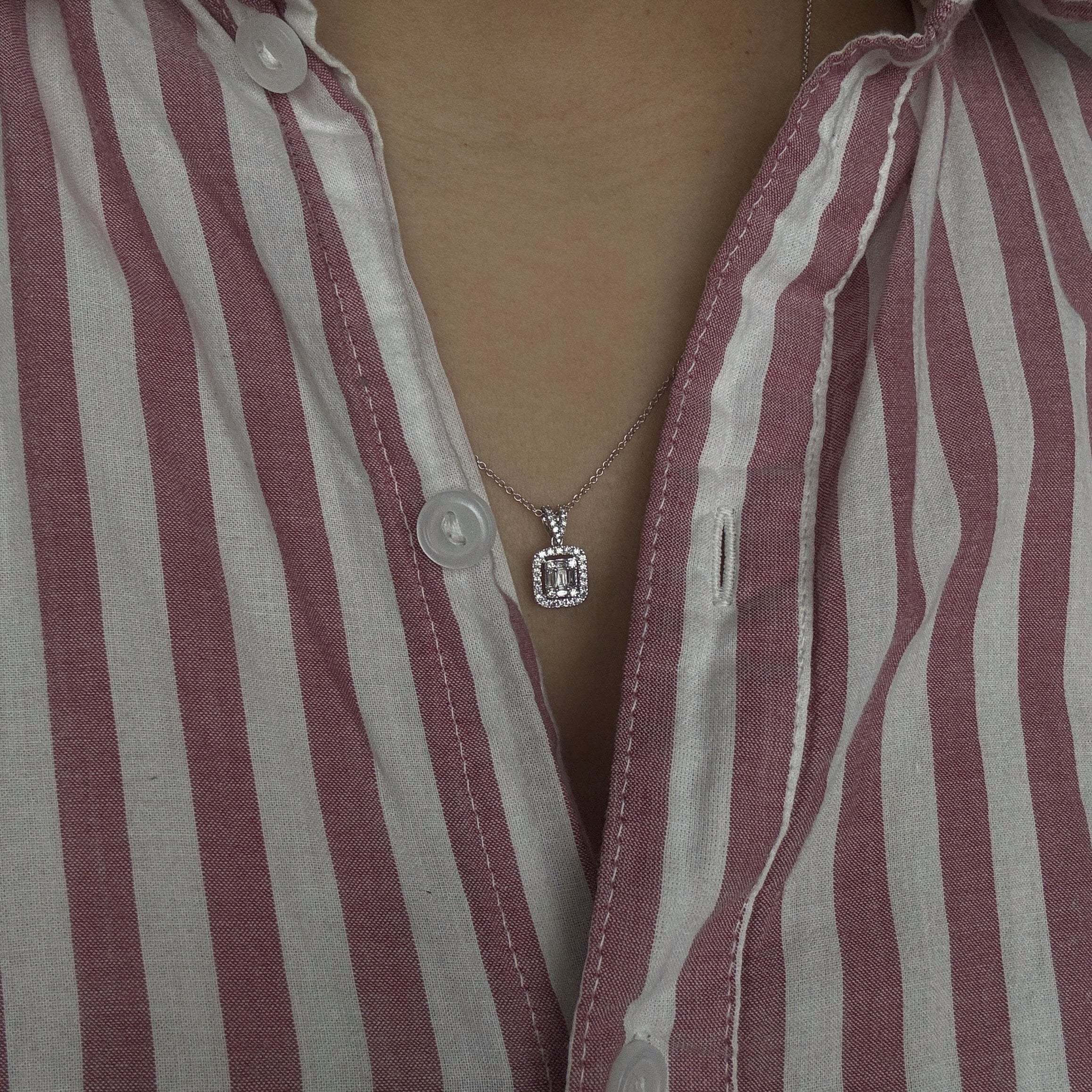 Baguette Diamond Cluster Pendant