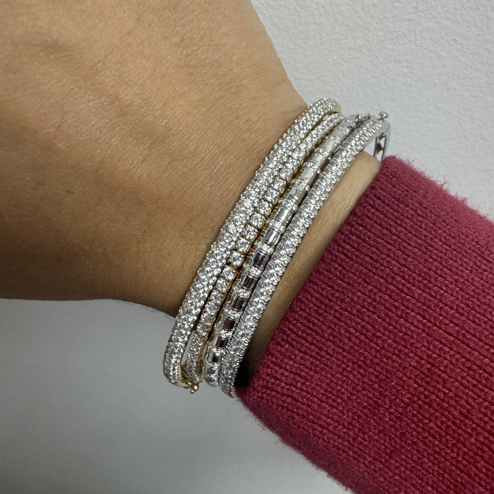 Cz and Sterling Silver Bangle-2