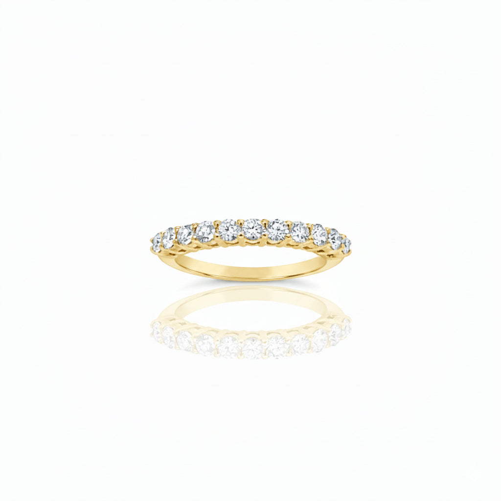 Lab Grown Diamond 11 Stone Half Eternity Ring