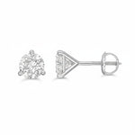 3 Prong Diamond Stud Earrings