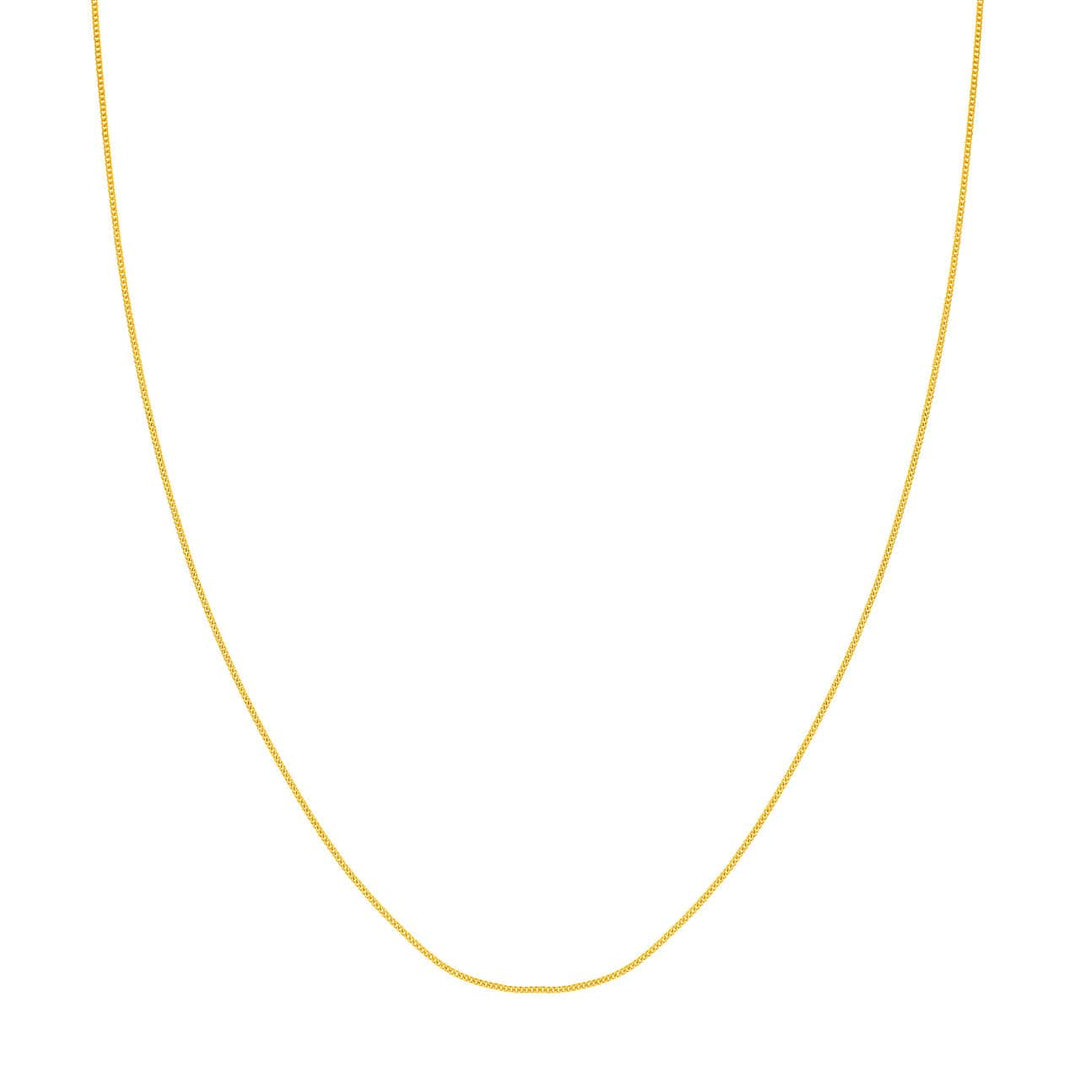 14k Yellow Gold 0 9mm Curb Chain