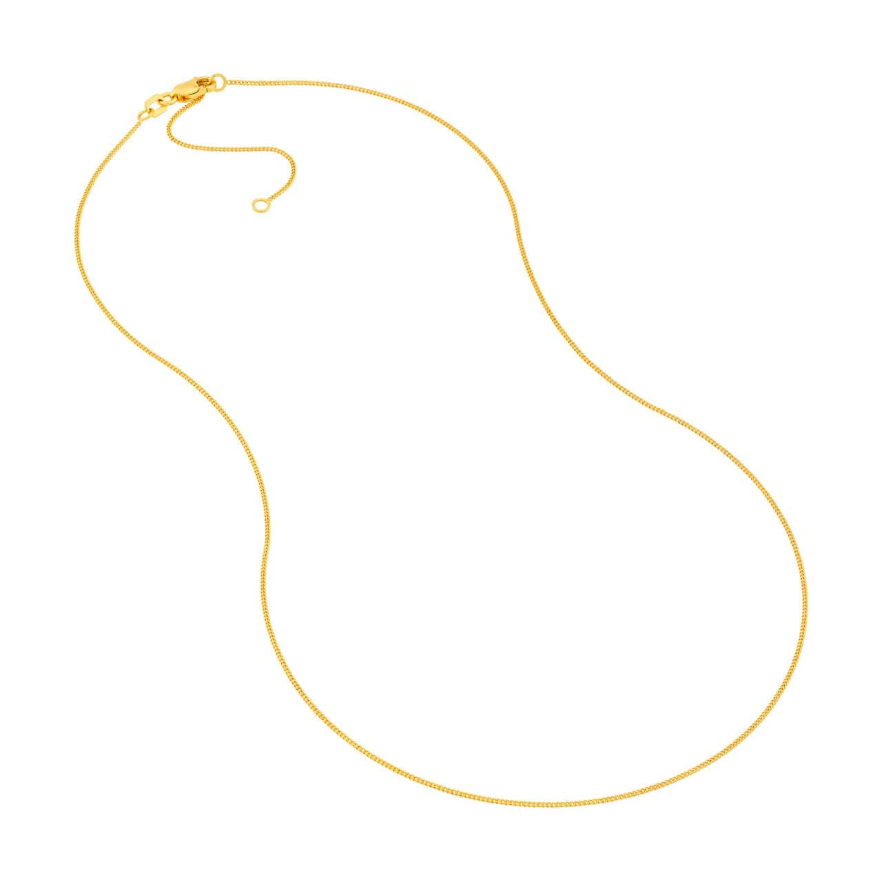 14K Yellow Gold 0.9mm Curb Chain