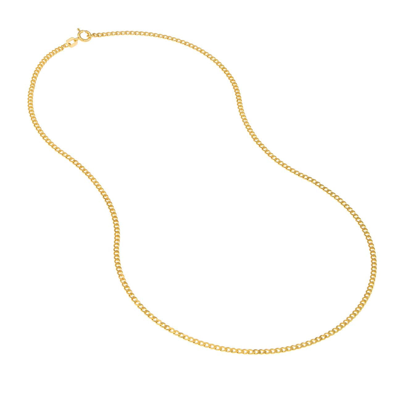 14K Gold 1.95mm Open Curb Chain