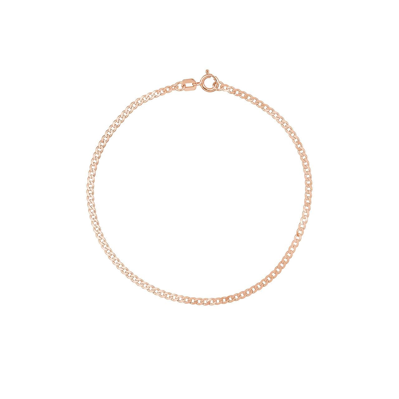 14K Gold 1.95mm Open Curb Bracelet