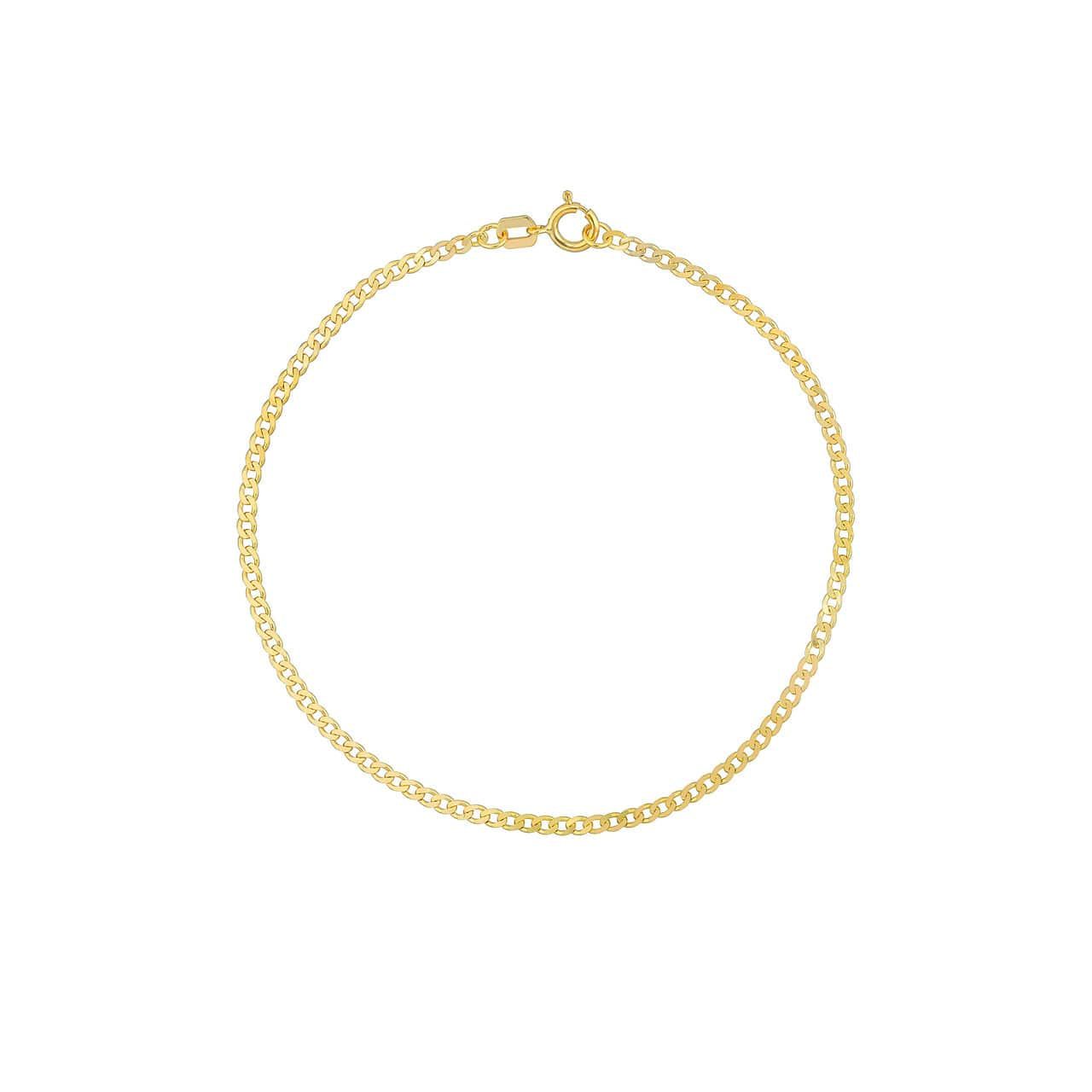 14K Gold 1.95mm Open Curb Bracelet