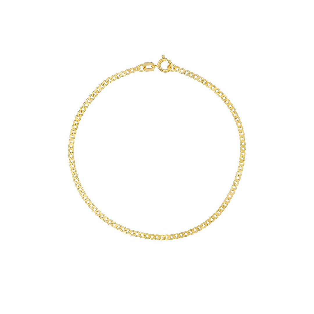 14k Gold 1 95mm Open Curb Bracelet