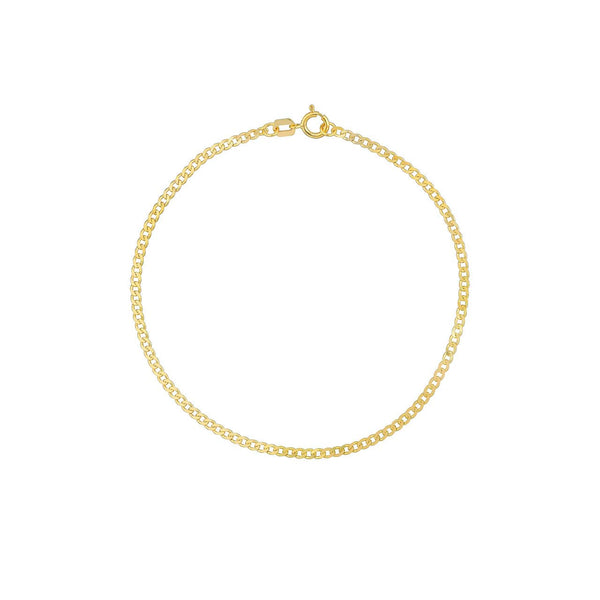 14K Gold 1.95mm Open Curb Bracelet
