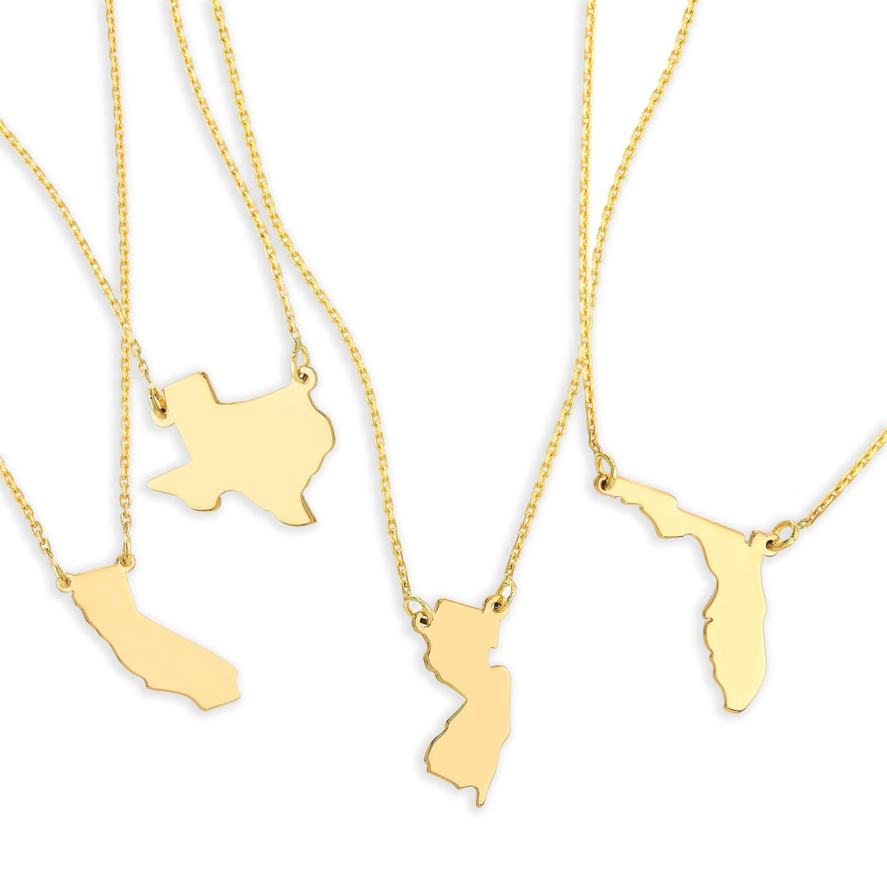 14K Gold State Necklace