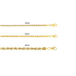 14K Gold 3mm Lite Rope Chain