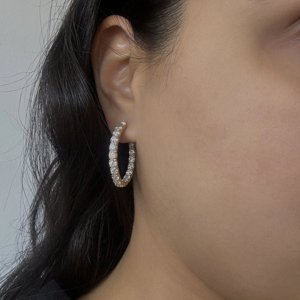Lab Grown Diamond 5ct Inside-Out Hoop Earrings