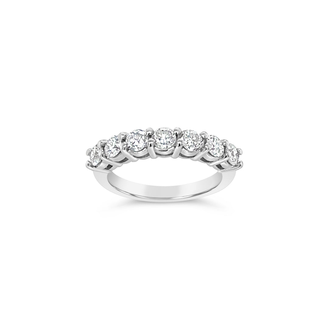 Lab Grown Diamond 7 Stone Half Eternity Ring in 14k white gold