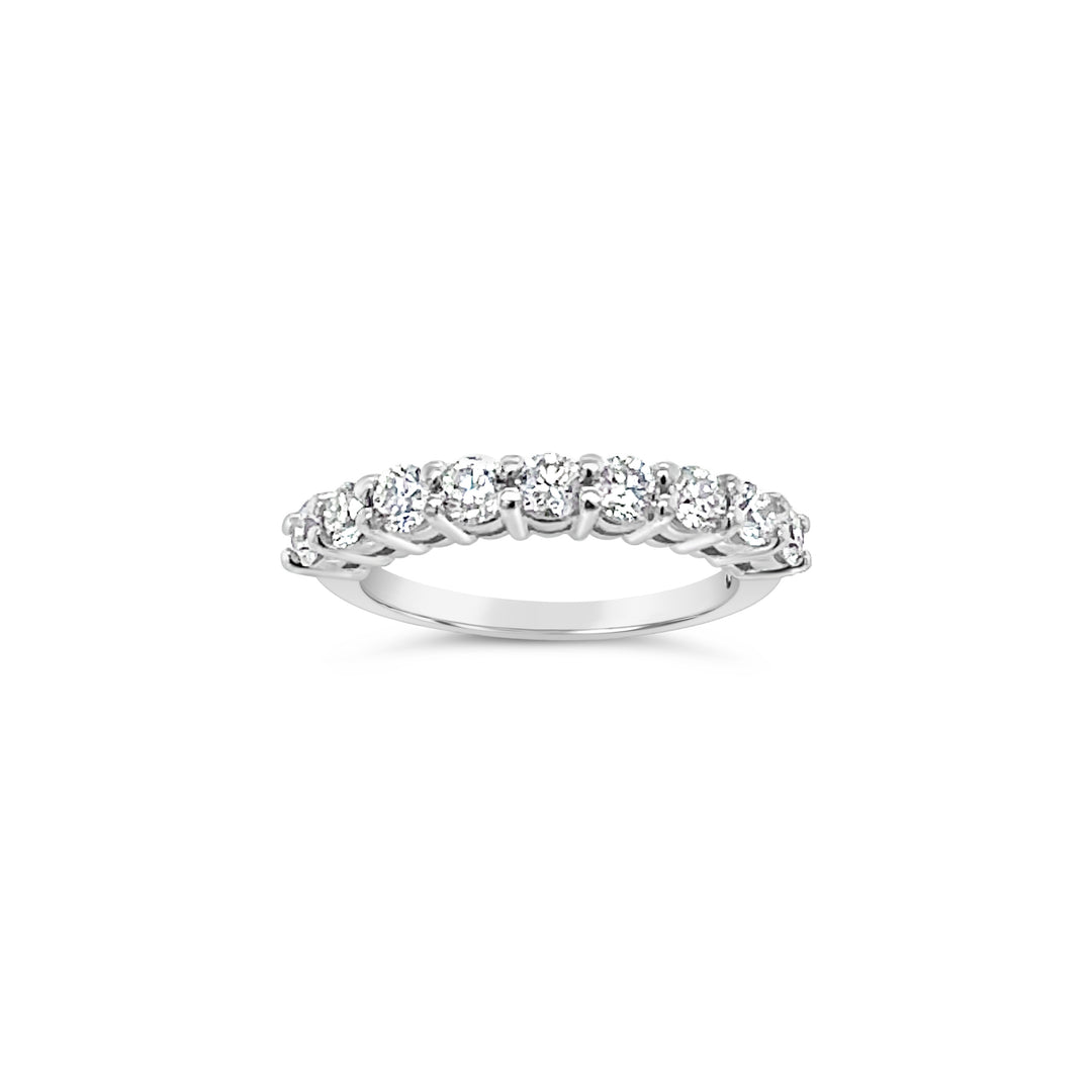 Lab Grown Diamond 9 Stone Half Eternity Ring in 14k white gold