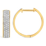 Triple Row CZ Hoop Earrings  