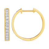 Diamond and Gold Hoop Earrings  