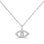 Load image into Gallery viewer, Diamond Evil Eye Pendant in 14k white gold