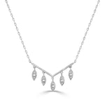 Load image into Gallery viewer, Marquise Diamond Cluster Dangling Pendant in 14k white gold
