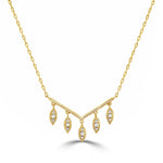 Load image into Gallery viewer, Marquise Diamond Cluster Dangling Pendant in 14k yellow gold