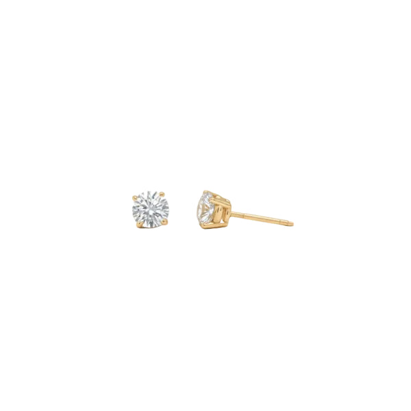 Classic Lab Diamond Stud Earrings - Basket Setting