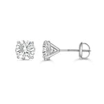 Classic Lab Diamond Stud Earrings Martini Setting