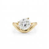 Cushion Cut Diamond Wavy Ring