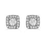Diamond Halo Stud Earrings  