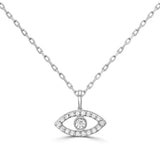 Diamond Evil Eye Pendant in 14k white gold