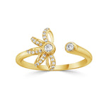 Load image into Gallery viewer, Diamond Flower Toi Et Moi Ring in 14k yellow gold
