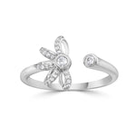 Load image into Gallery viewer, Diamond Flower Toi Et Moi Ring in 14k white gold
