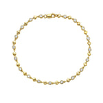 Diamond and Heart Bezel Bracelet in 14k yellow gold