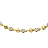 Diamond and Heart Bezel Bracelet - MJL