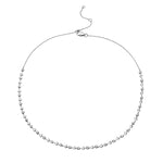 Diamond and Heart Bezel Necklace in 14k white gold