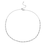 Diamond and Heart Bezel Necklace in 14k white gold