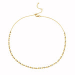 Diamond and Heart Bezel Necklace in 14k yellow gold 