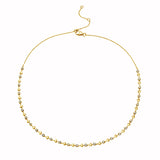Diamond and Heart Bezel Necklace in 14k yellow gold 