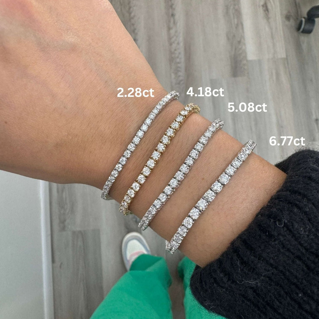 stackable tennis diamond bracelets carat weight comparisions