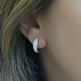Diamond Curvy Hoop Earrings  
