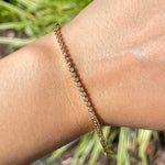 diamond bezel bracelet on a wrist